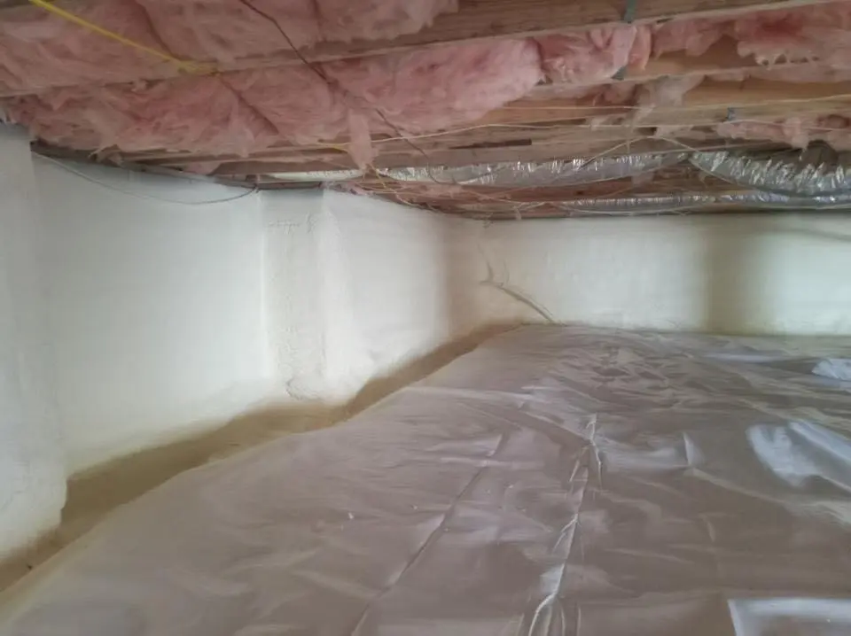 Crawl space encapsulation with closed-cell spray foam for Spray Foam Roofing in East Hartford